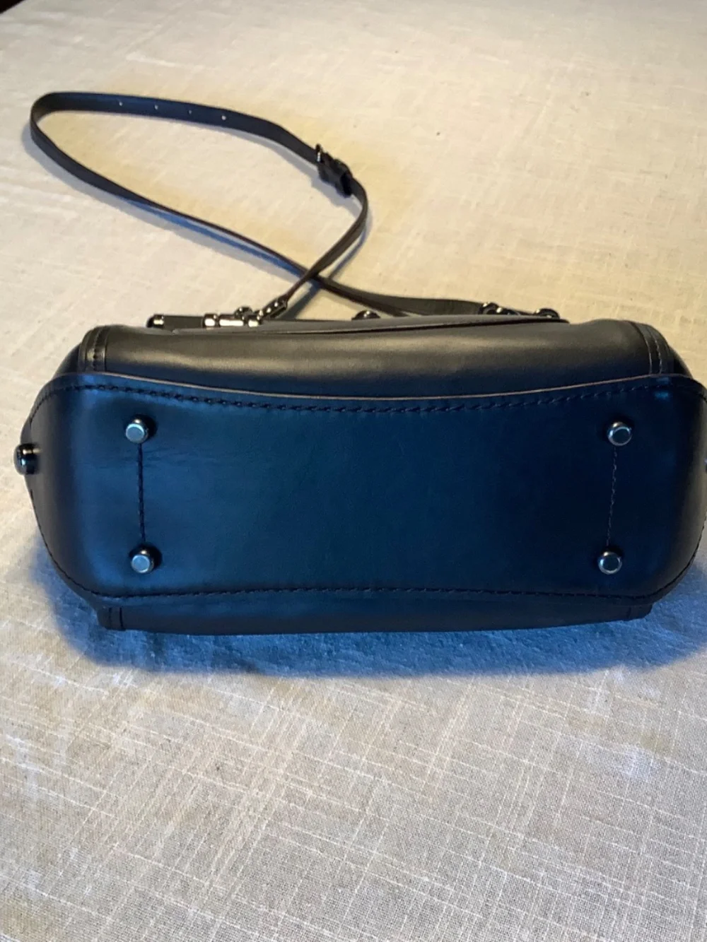Coach Drifter top handled satchel with shoulder strap.